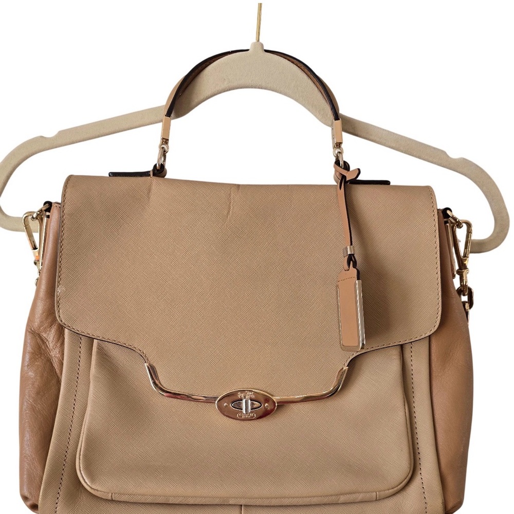 handmade craft leather Coach Tan Satchel